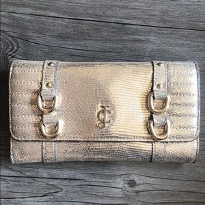 Juicy couture snakeskin embossed leather wallet
